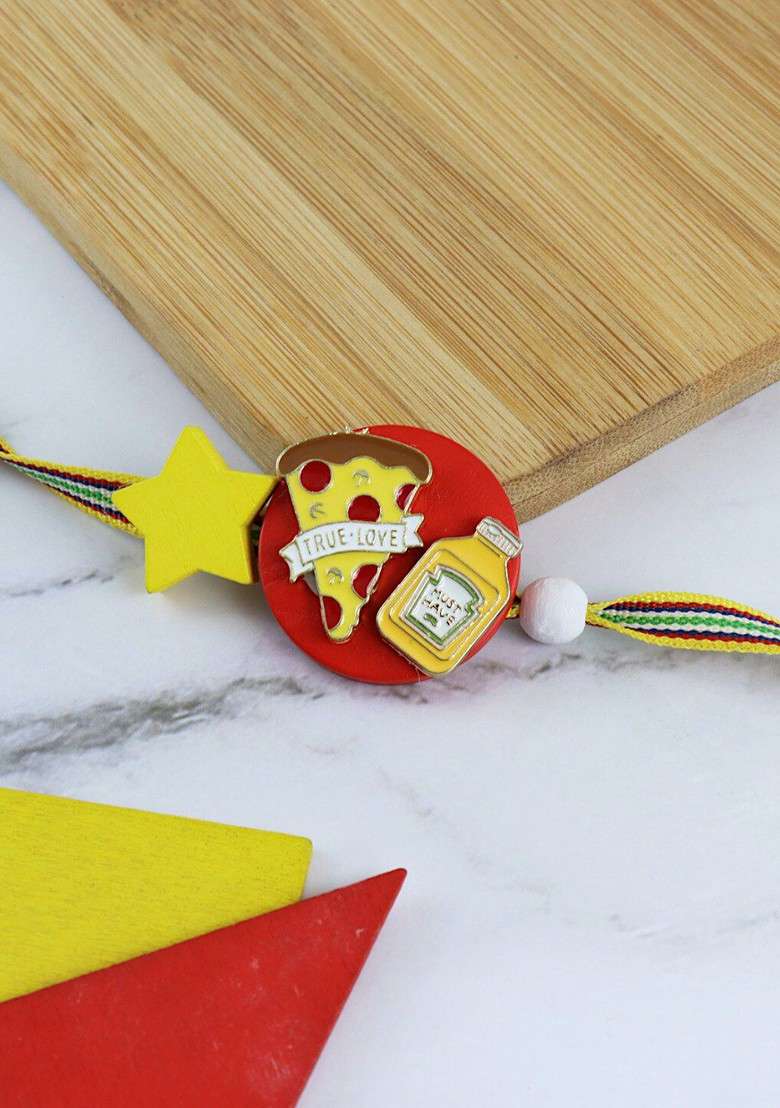Boys Pizza Charm Beaded Rakhi - Indya