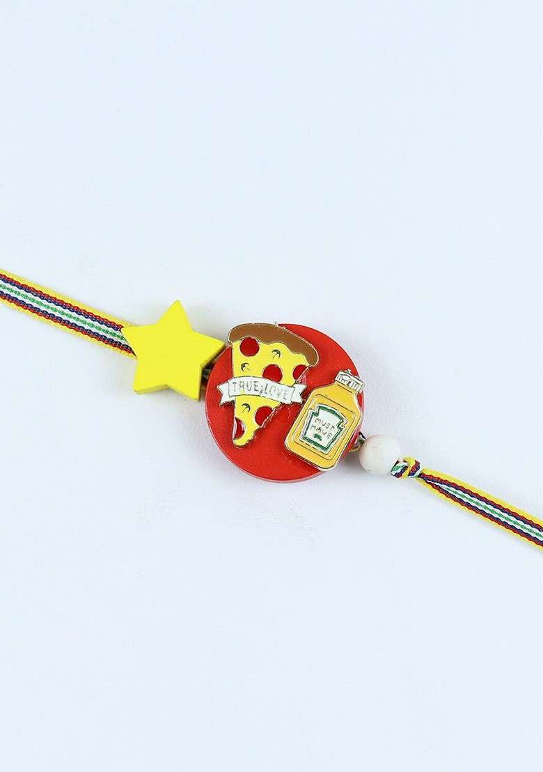 Boys Pizza Charm Beaded Rakhi - Indya