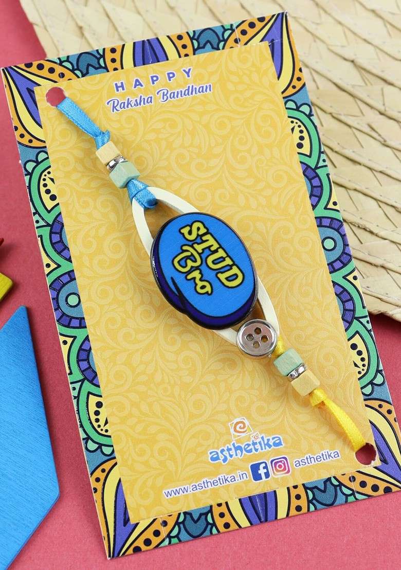 Blue Boys Stud Bro Thread Rakhi - Indya