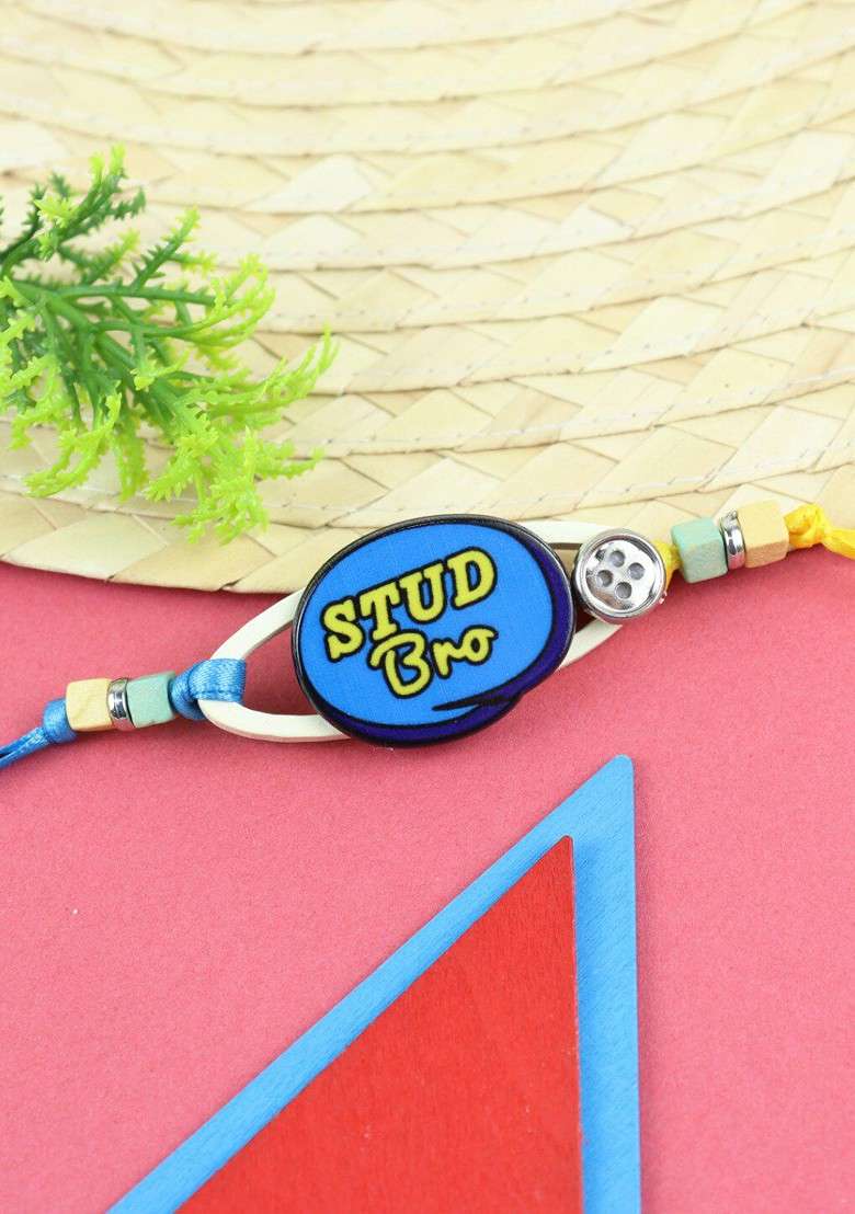 Blue Boys Stud Bro Thread Rakhi - Indya