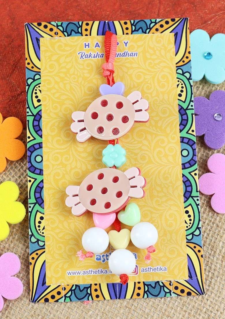 Girls Chocolate Hair Clips Charm Lumba Rakhi - Indya