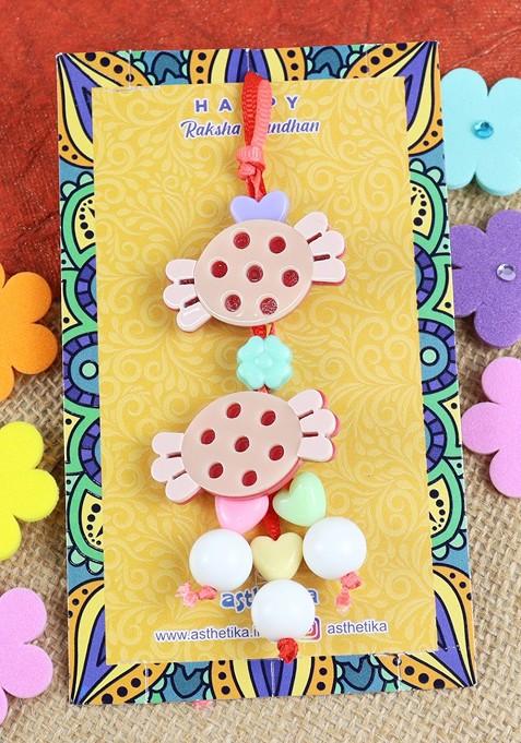 Girls Chocolate Hair Clips Charm Lumba Rakhi