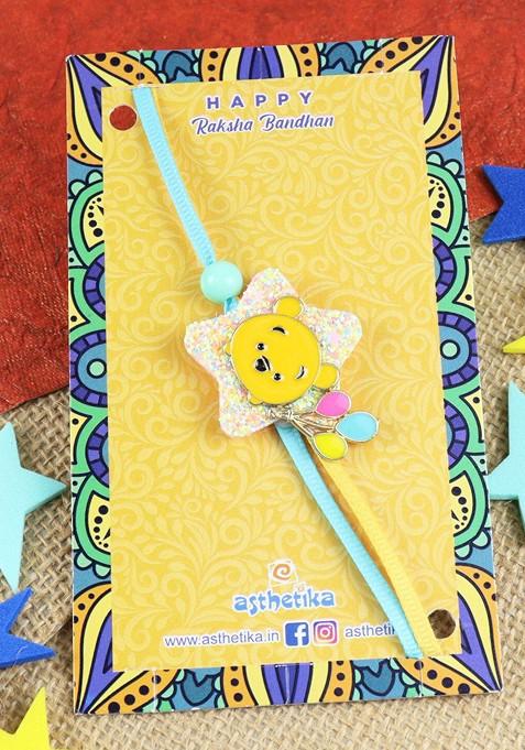 Boys Teddy Bear Balloons Charm Detail Beaded Rakhi