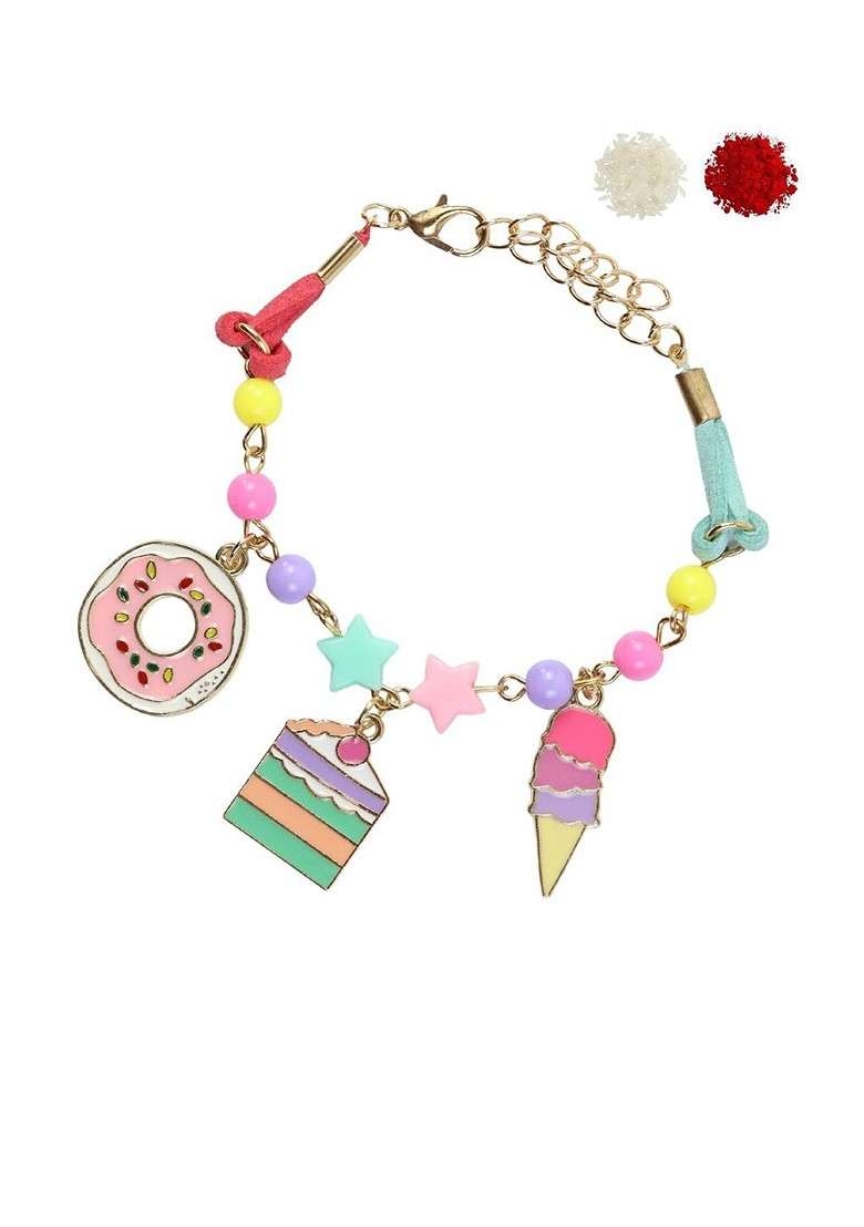Ice Cream Donut Kids Wraparound Bracelet Rakhi With Roli Chawal - Indya