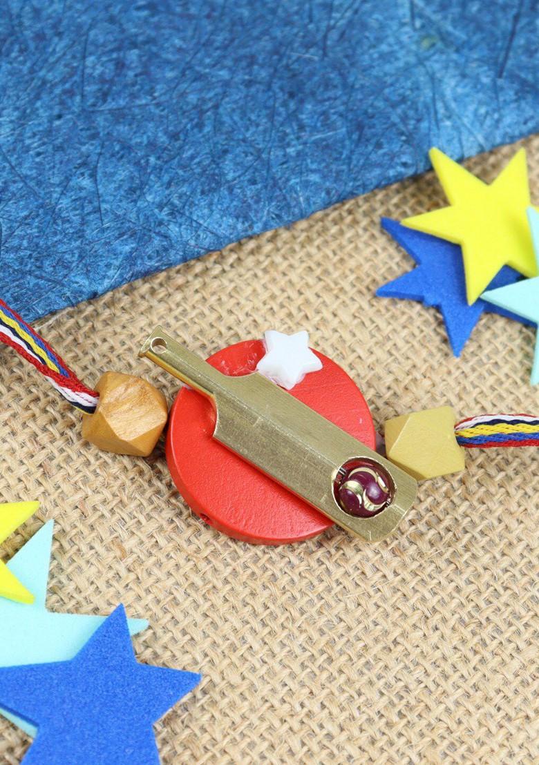 Red Boys Cricket Bat Sports Thread Rakhi