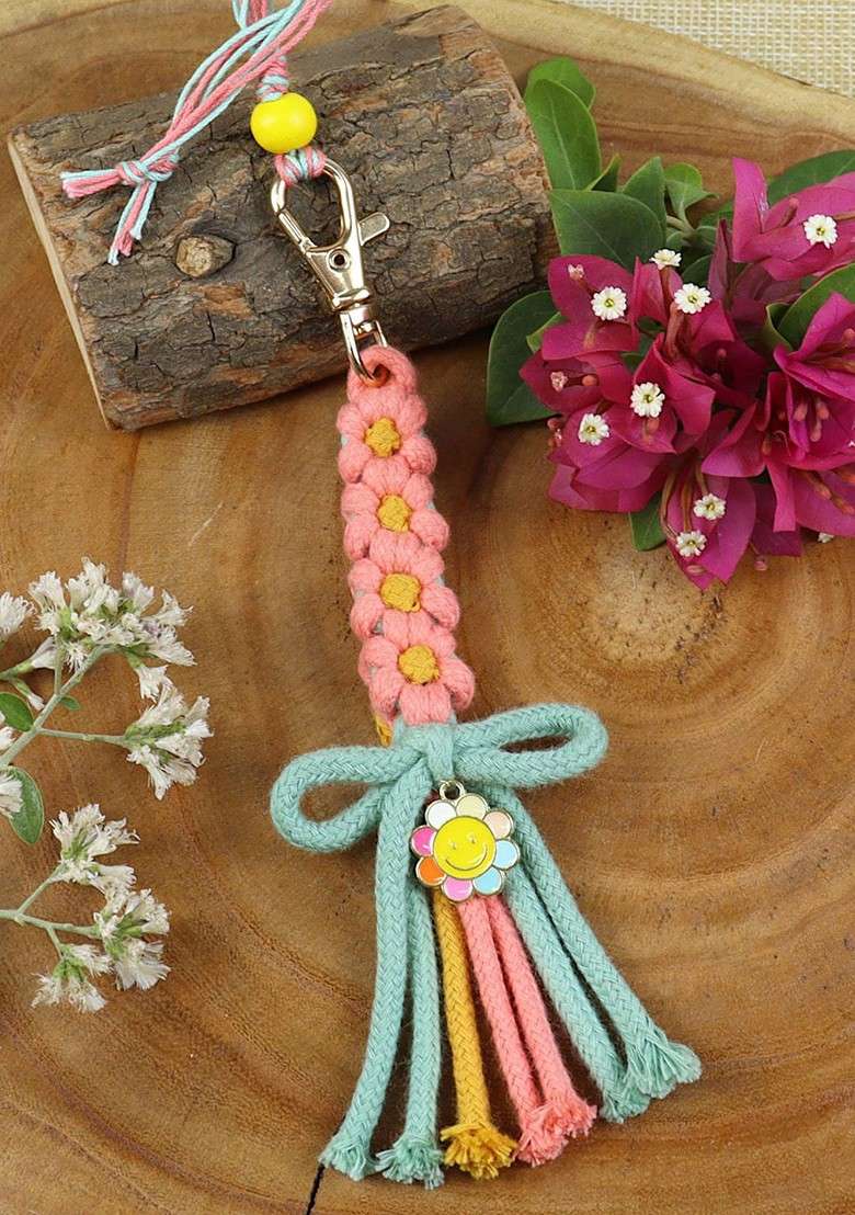 Braided Keychain Lumba Rakhi With Roli Chawal - Indya