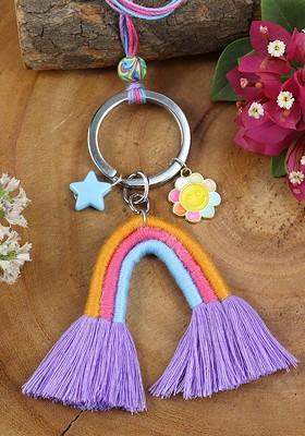 Macrame Rainbow Lumba Rakhi With Roli Chawal