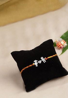 Boys 925 Sterling Silver Rakhi With Roli Chawal