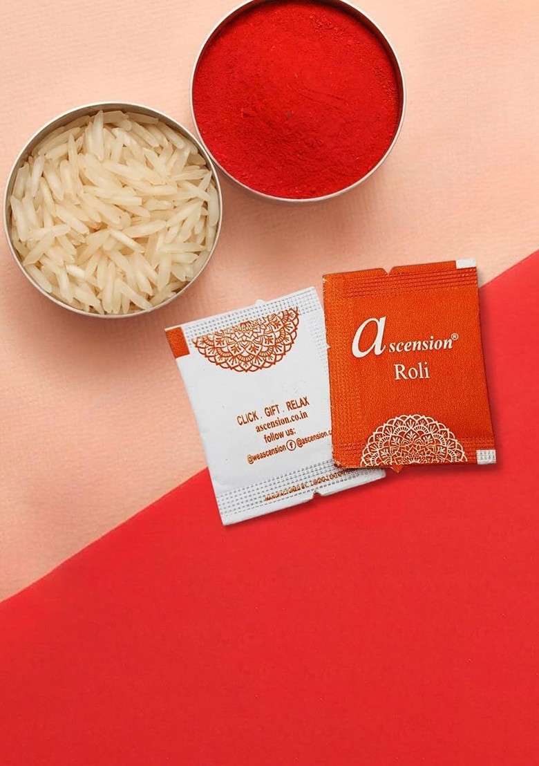 Kids 2Pcs Rakhi Fridge Magnet And Roli Tilak - Indya