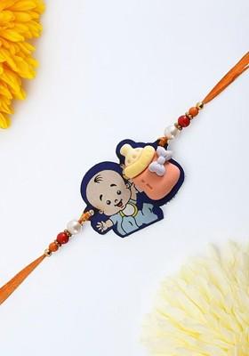 Blue Baby Feed Bottle Thread Rakhi