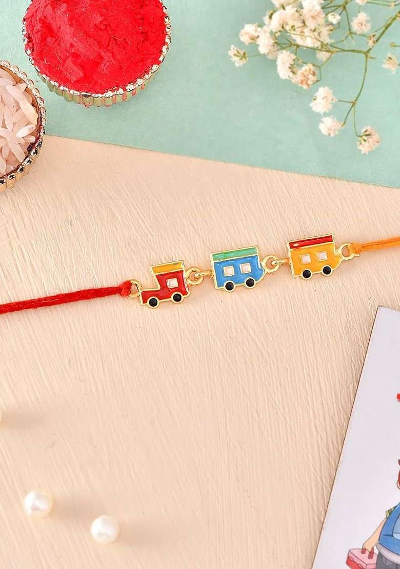 3Pcs Rakhi With Fridge Magnet And Roli Tilak - Indya