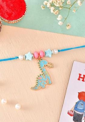 Kids Beaded Cute Cartoon Rakhi With Fridge Magnet And Roli Tilak