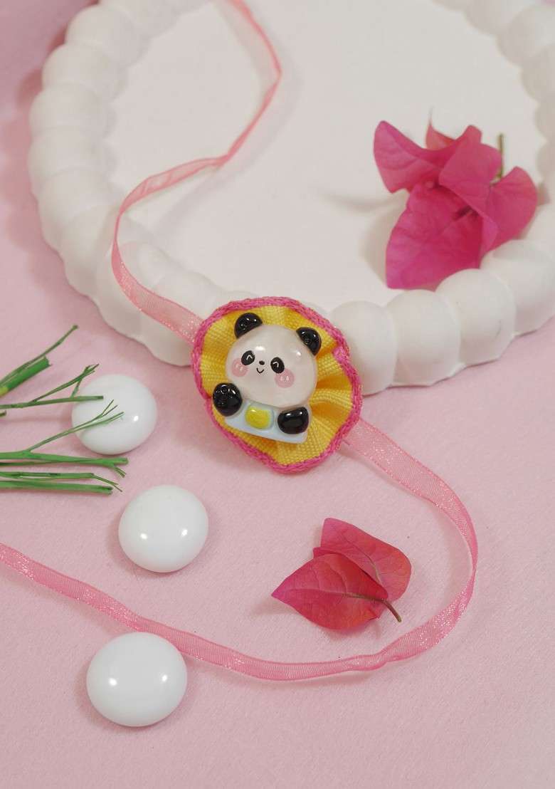 Pink Kids Boys Set Of 2 Cartoon Thread Rakhis For Brother - Indya