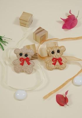 Gold Kids Boys Set Of 2 Teddy Thread Rakhis For Brother