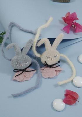 Set Of 2 Soft Bunny Rakhi With Greeting Card And Roli Chawal