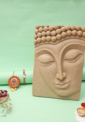 2Pcs Bhaiya Bhabhi Rakhi Gift With Grand Buddha Showpiece