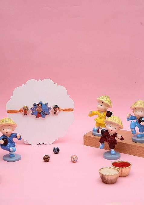 Chhota Bheem Rakhi Set With Buddha Showpieces