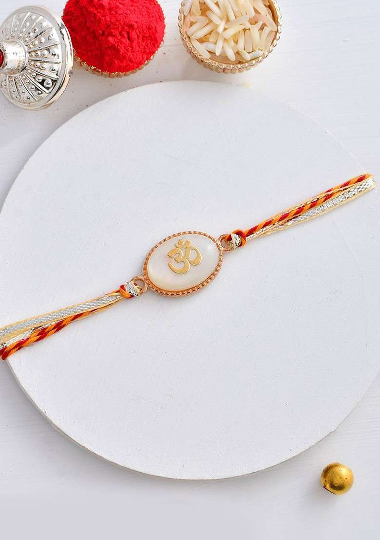 Red Raksha Bandhan Thread Rakhi With Panchmukhi Ganesha Gift Set - Indya
