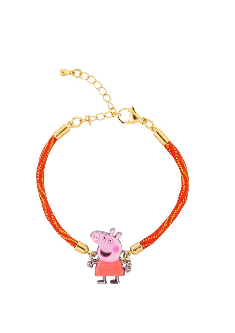 Red 7Pcs Thread Rakhi With Buddha Gift Set - Indya