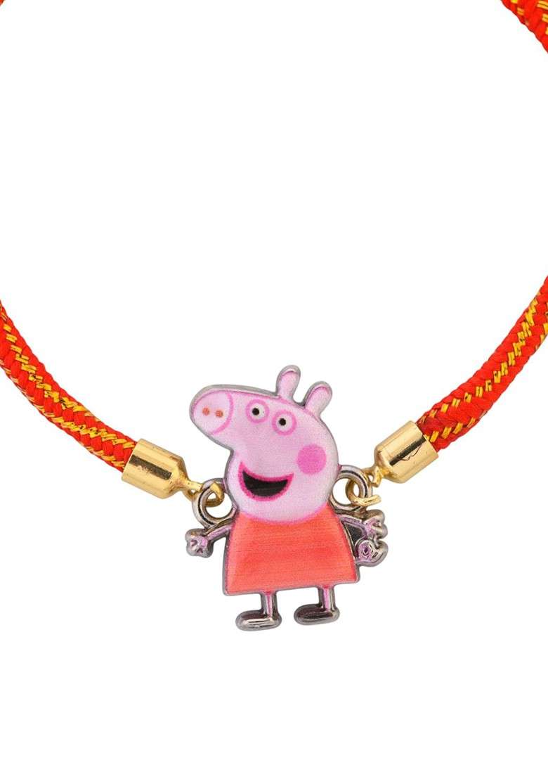 Red 7Pcs Thread Rakhi With Buddha Gift Set - Indya