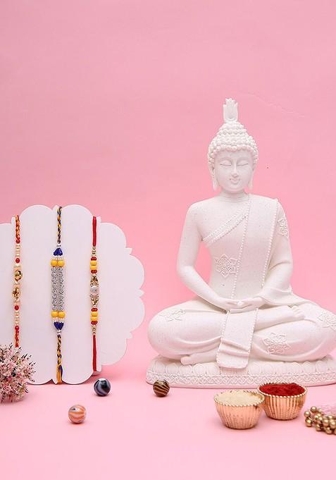 Set Of 3 Rakhi With Buddha