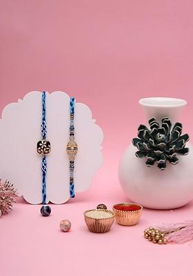 Set Of 2 Rakhis With 1 Vase