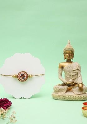 Set Of 1 Rakhi With Buddha Showpiece