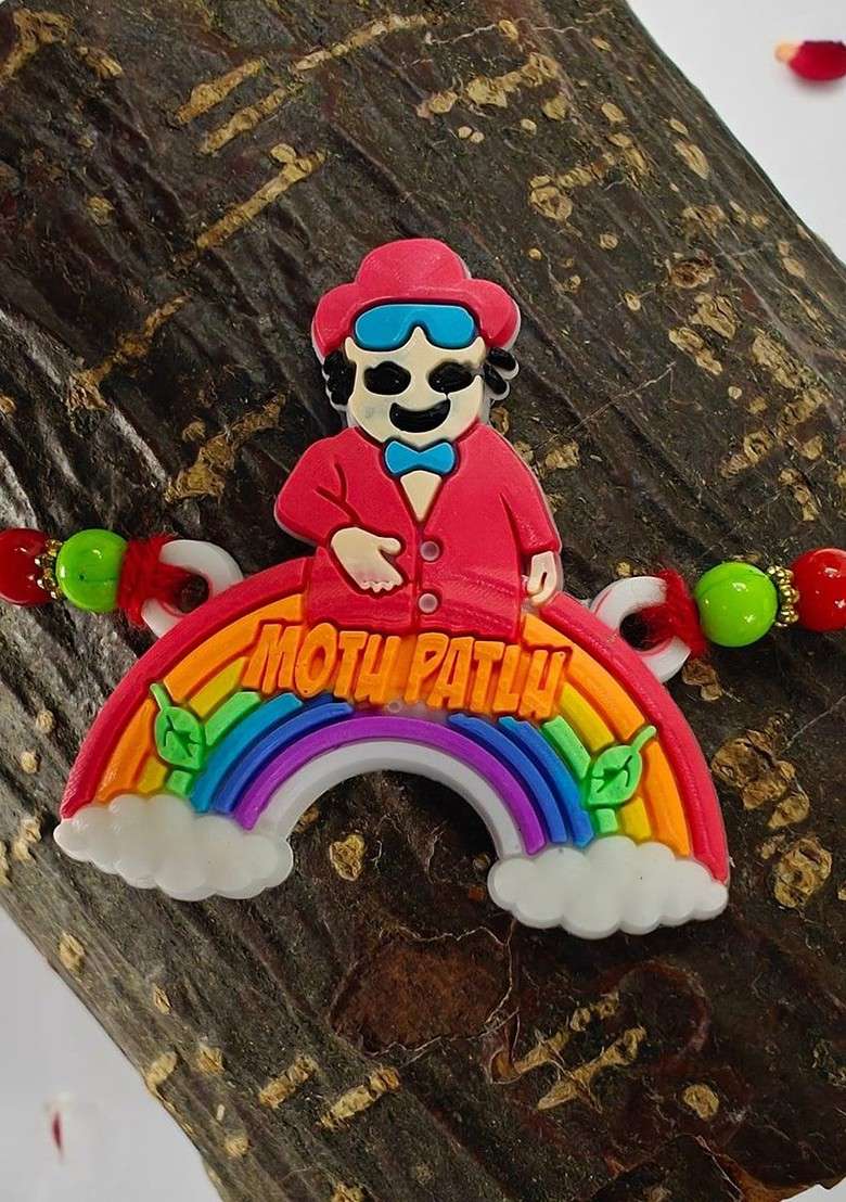 Beaded Motu Patlu Rainbow Wraparound Rakhi - Indya