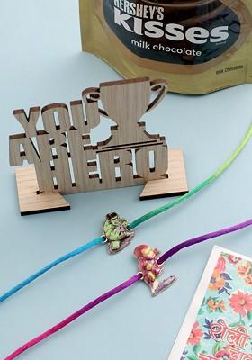 Multi Kids Set Of 2 Cartoon Design Multicolor Thread Rakhi Combo