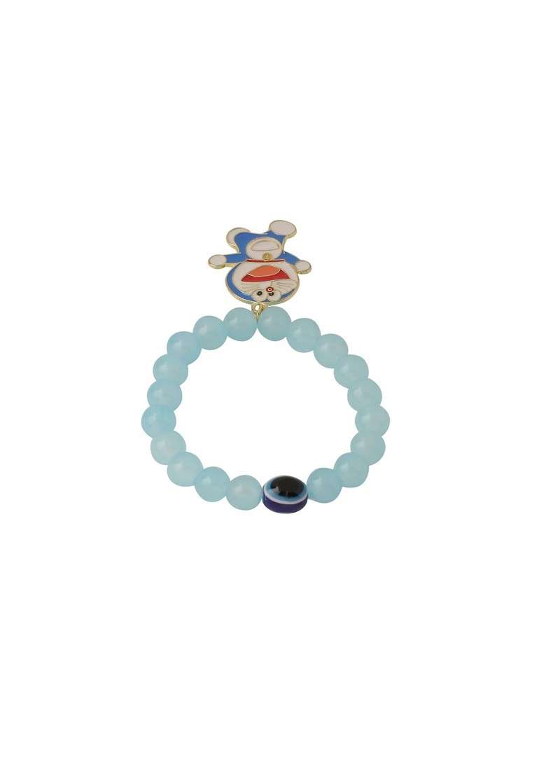 Blue Kids Cartoon Design Sky Blue Artificial Beads Thread Rakhi - Indya