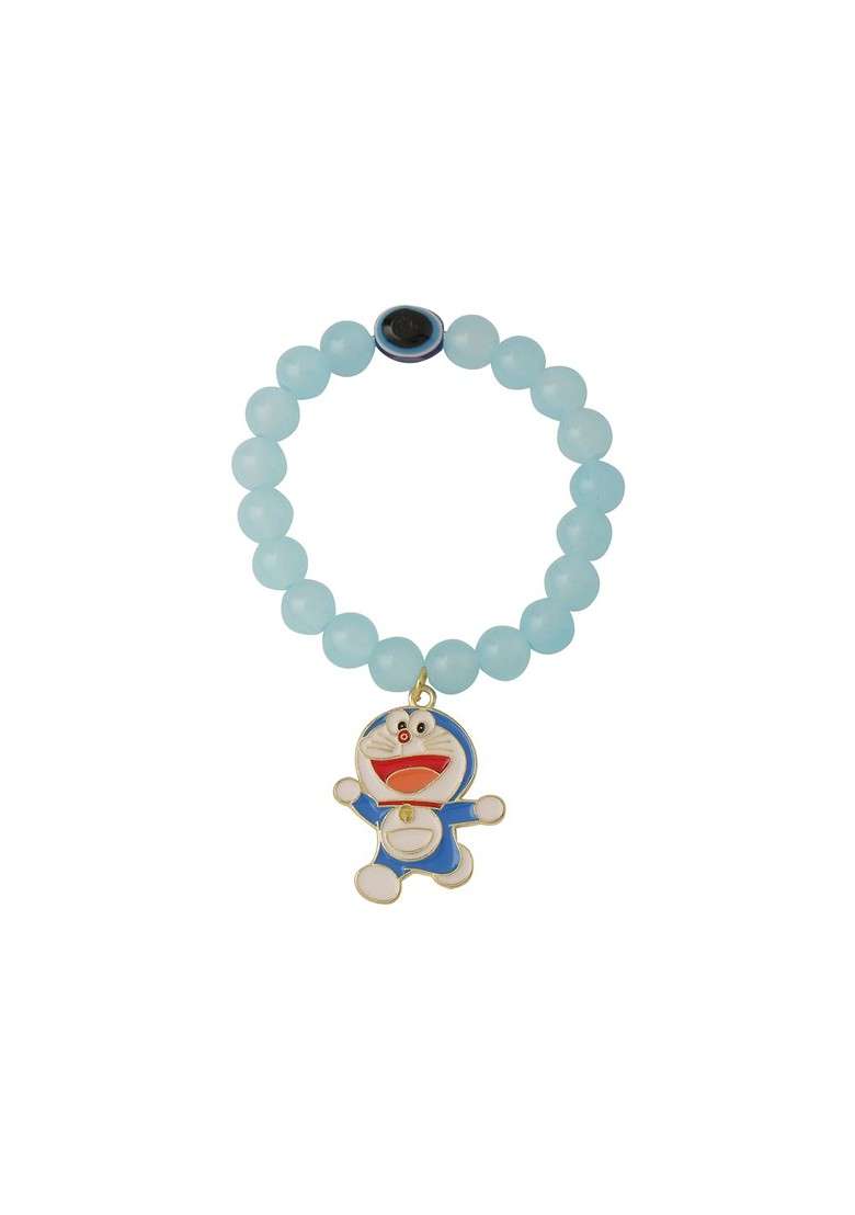 Blue Kids Cartoon Design Sky Blue Artificial Beads Thread Rakhi - Indya