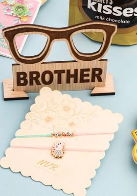 Multi Kids Set Of 2 Cartoon Artificial Stones Thread Rakhi