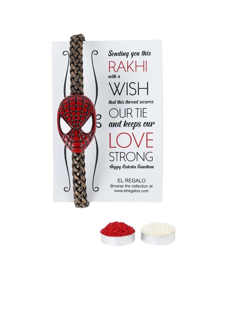 Boys Spiderman Charm Detail Bracelet Rakhi - Indya