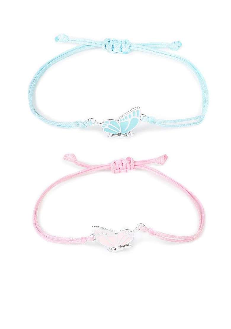 Blue Kids Set Of 2 Butterfly Charm Thread Rakhis - Indya