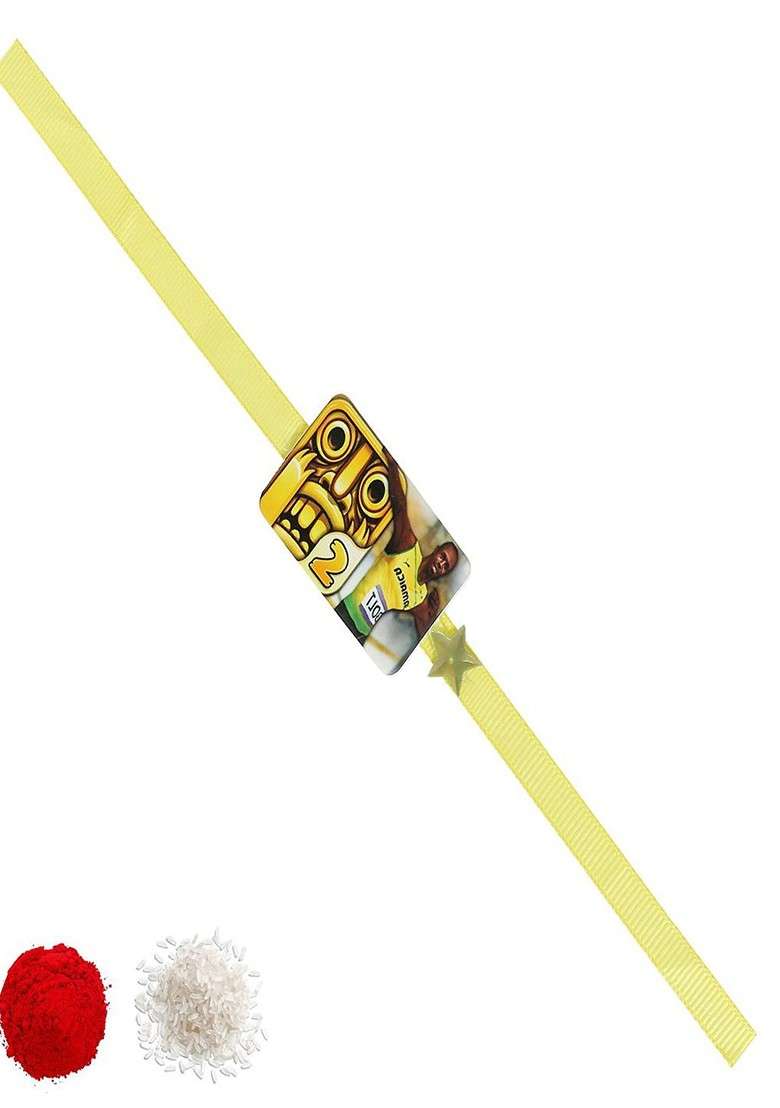 Yellow Boys Temple Run Style Thread Rakhi - Indya