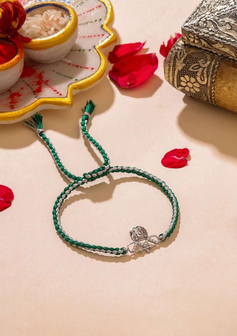 Kids 925 Sterling Silver Moissanite Lion Rakhi - Indya