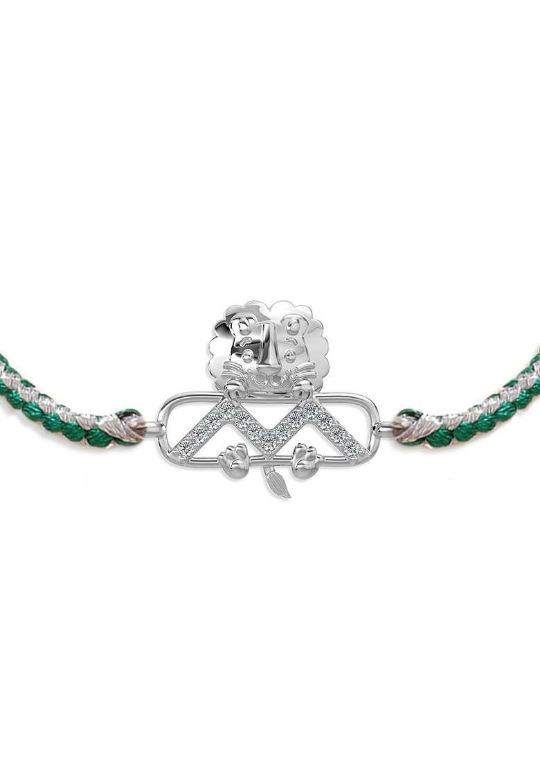 Kids 925 Sterling Silver Moissanite Lion Rakhi - Indya