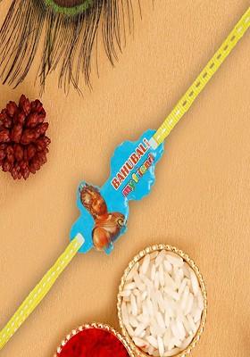 Blue Kids Bhabhubali Thread Rakhi With Roli And Chawal