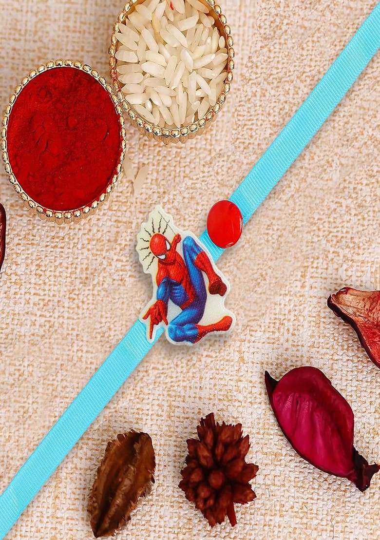 Kids Spiderman Wraparound Rakhi With Roli Chawal - Indya