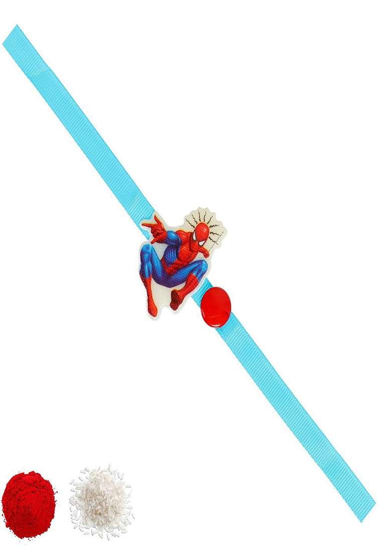 Kids Spiderman Wraparound Rakhi With Roli Chawal - Indya