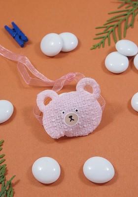 Pink Boys Teddy Bear Thread Rakhi With Roli Chawal And Greeting Card