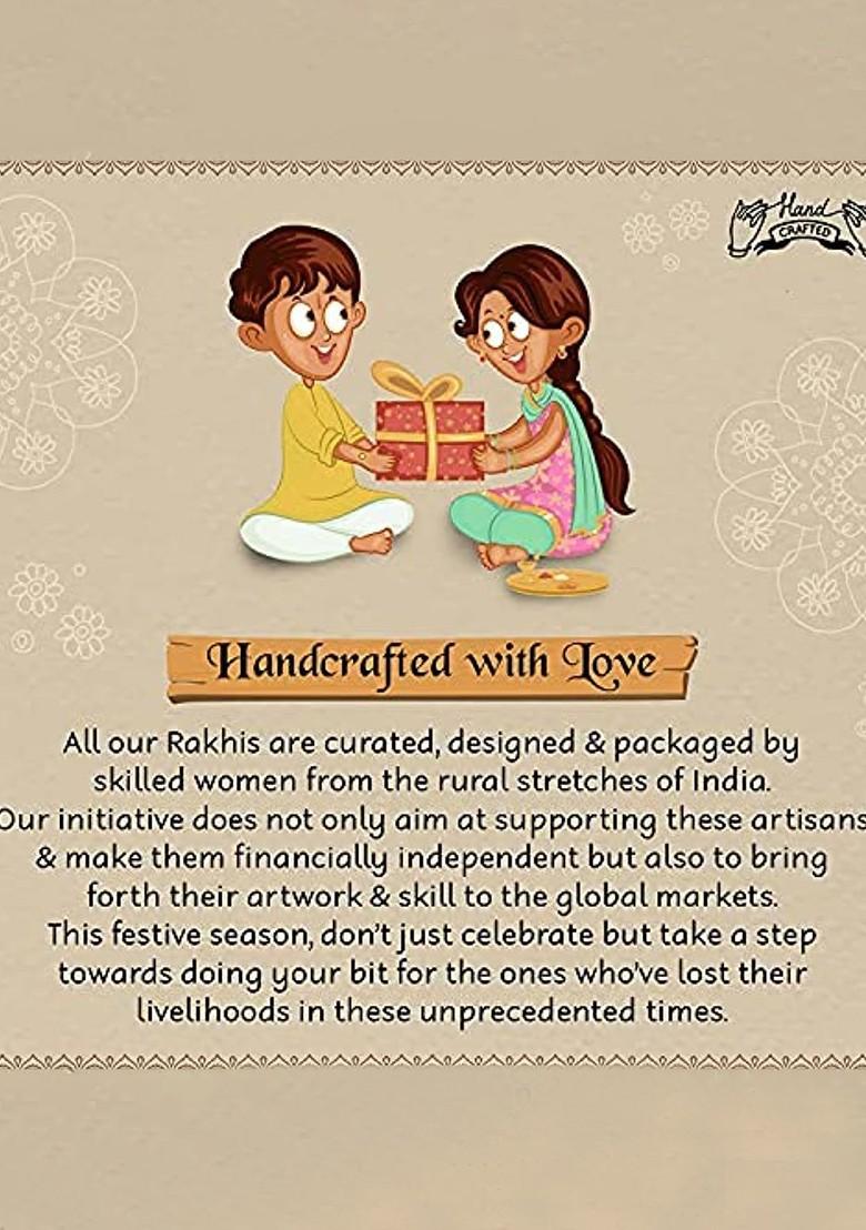 Black Boys Panda Thread Rakhi With Roli Chawal And Greeting Card - Indya