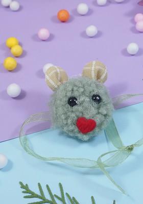 Green Kids Cartoon Character Thread Rakhi With Roli Chawal And Rakshabandhan Card