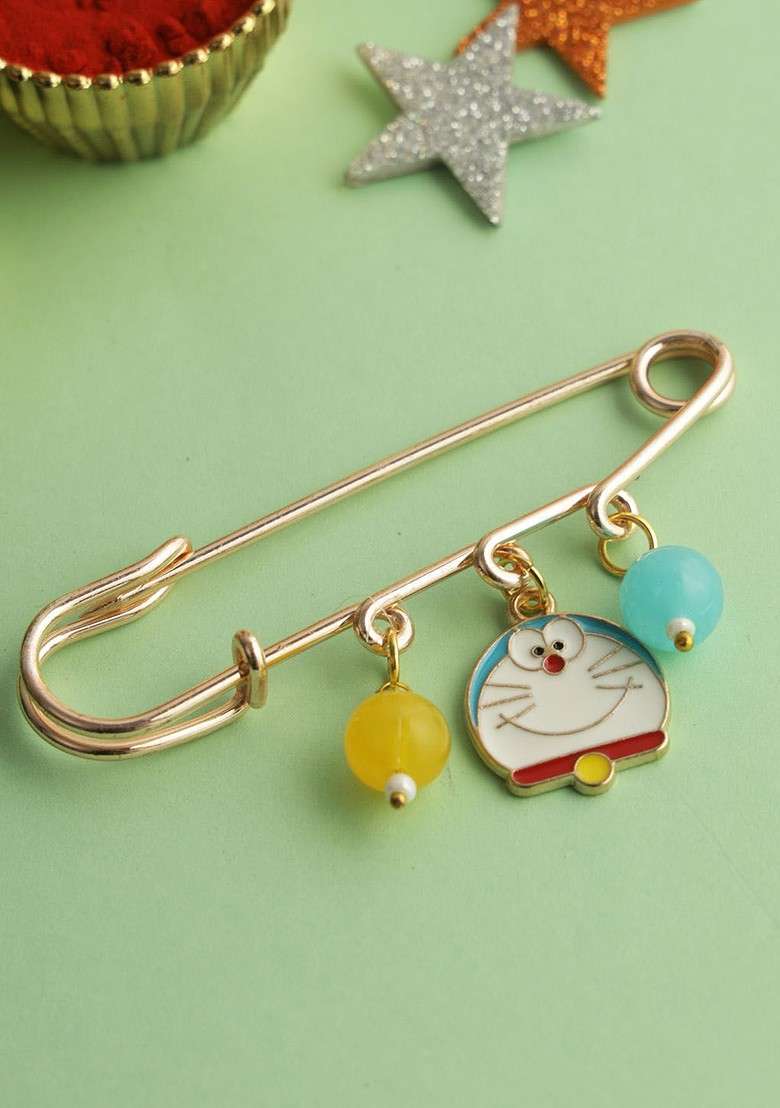 Kids Doraemon Wraparound Rakhi With Roli Chawal And Greetings Card - Indya