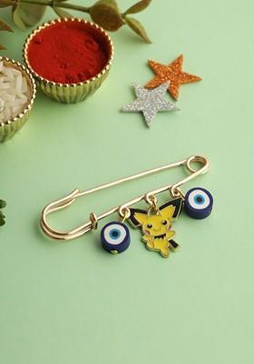 Evil Eye Charms Wraparound Rakhi With Roli Chawal And Greeting Card