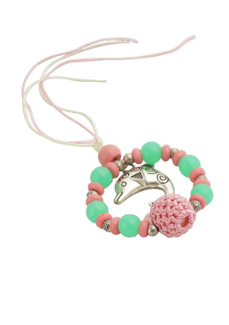 Pink Girls Beaded Thread Rakhi - Indya