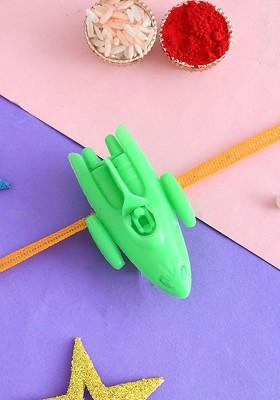 Green Kids Boat Ship Thread Rakhi