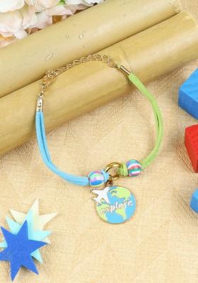 Boys Airplane World Explorer Wraparound Rakhi With Roli Chawal