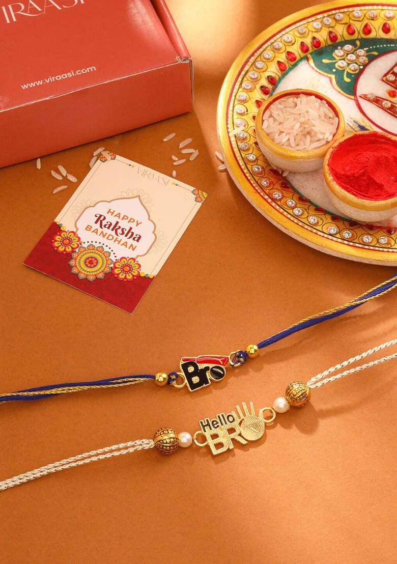 Boys Set Of 2 Bro Carved Rakhi - Indya