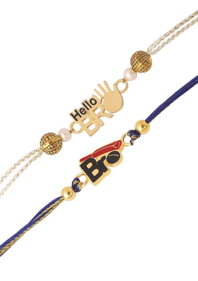 Boys Set Of 2 Bro Carved Rakhi - Indya